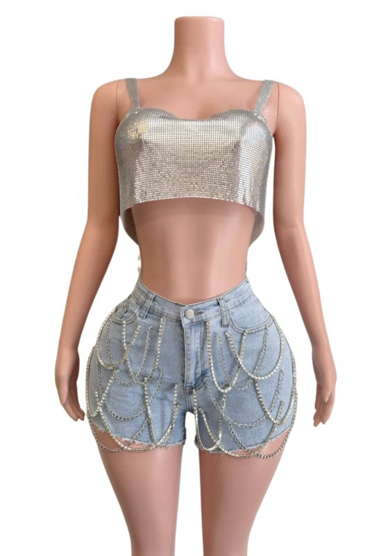 Metallic Chain Top
