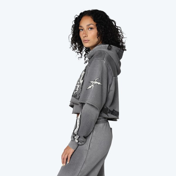 Angel Skully Cropped Hoodie