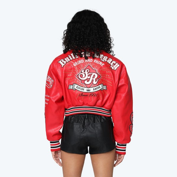 Carena PU Varsity Jacket