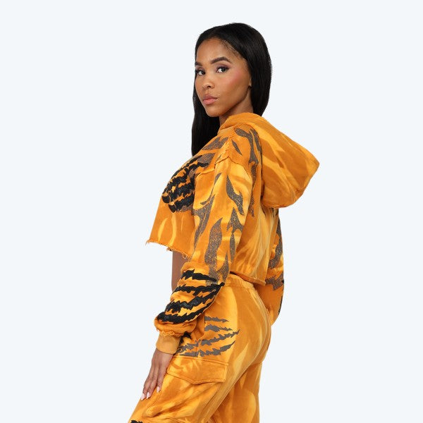 Jae's Golden Cropped Hoodie