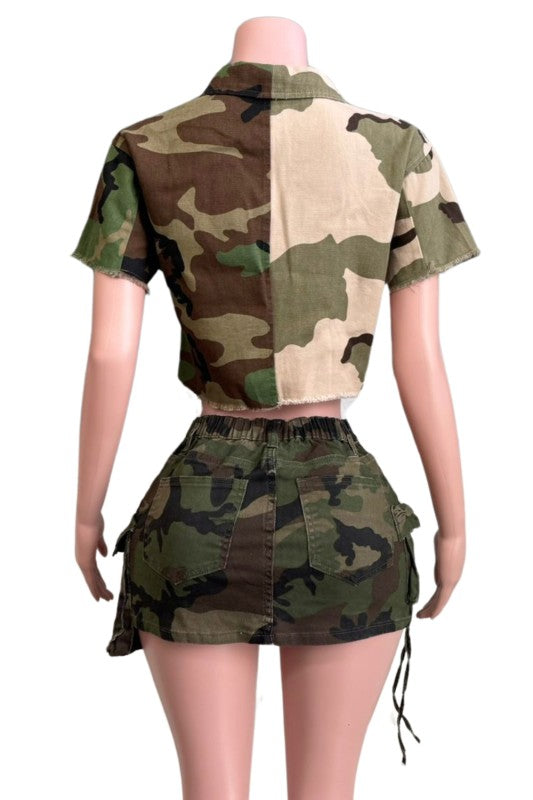 Camo Patchwork Button Up