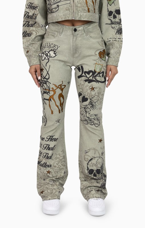 Embroidered Printed Jacket