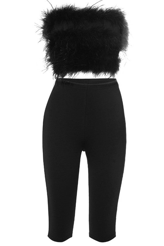 Fur Tube Top Set
