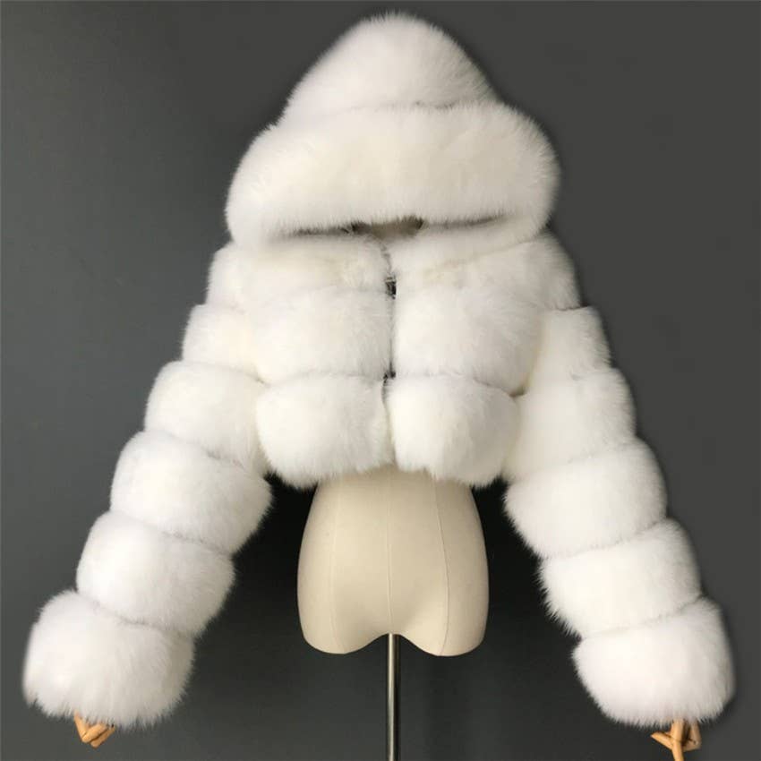 Hooded Faux Fur Fluffy Coat