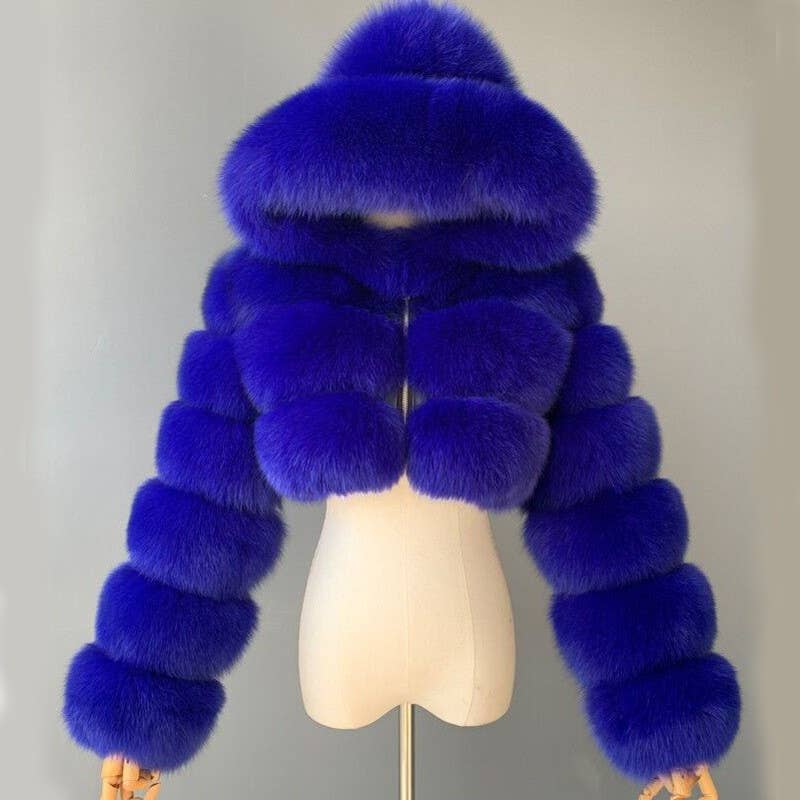 Hooded Faux Fur Fluffy Coat
