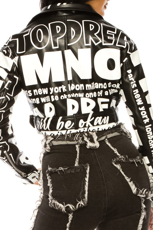 LEATHER JACKET GRAFFTI