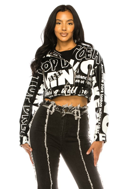 LEATHER JACKET GRAFFTI