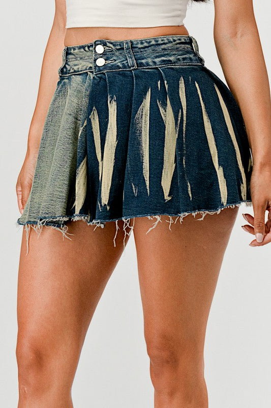 Two Toned Pleated Skirt