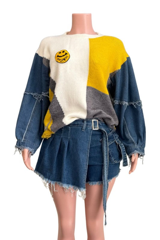 Color Block Knit Sweater