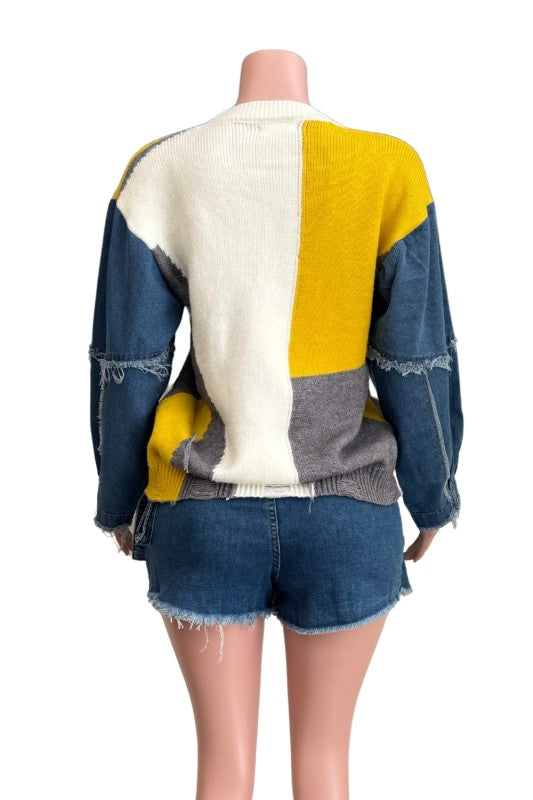 Color Block Knit Sweater