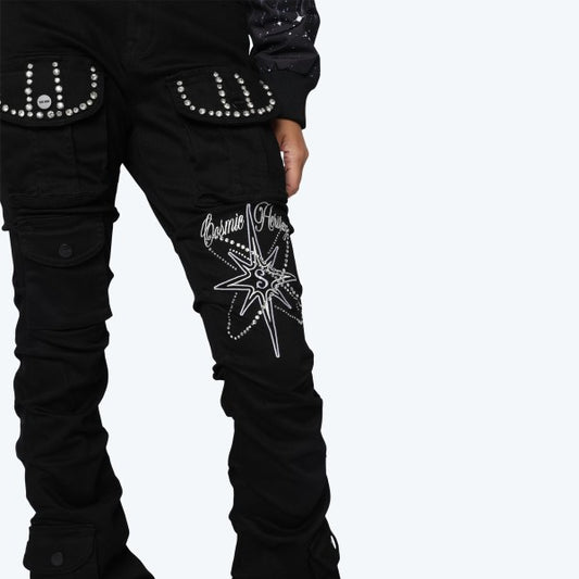 Aliyah Rhinestone Stacked Jeans