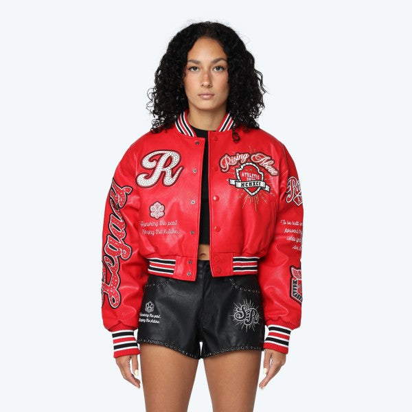 Carena PU Varsity Jacket