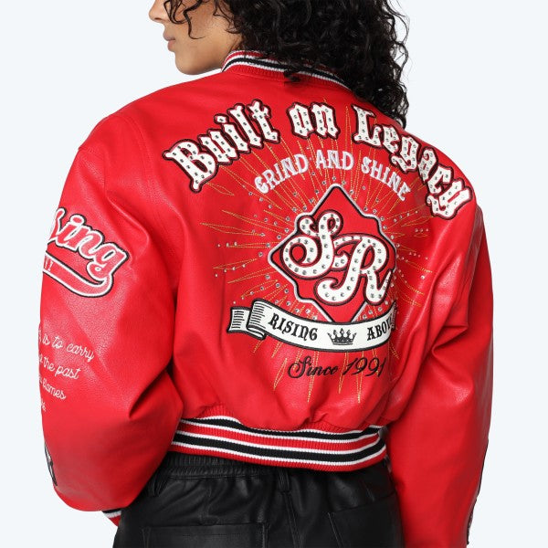 Carena PU Varsity Jacket