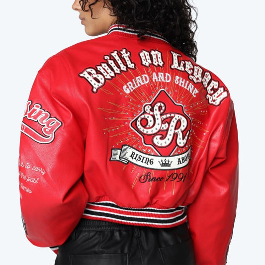 Carena PU Varsity Jacket