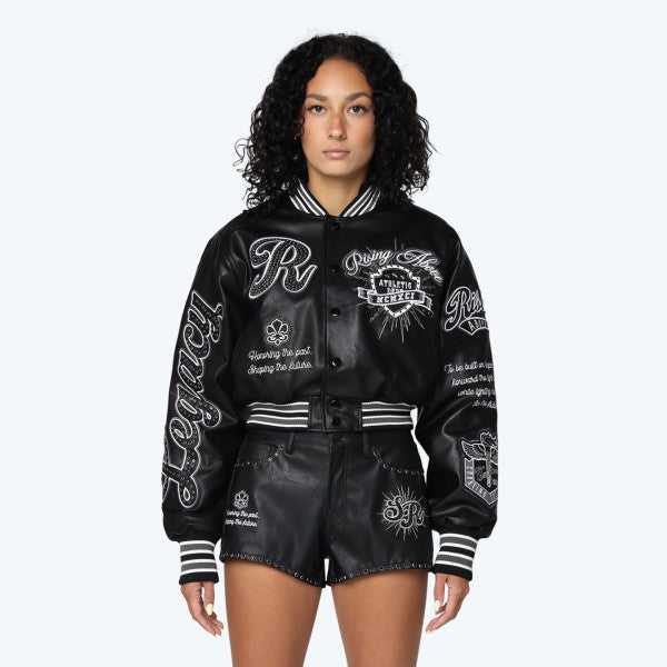 Camille PU Varsity Jacket