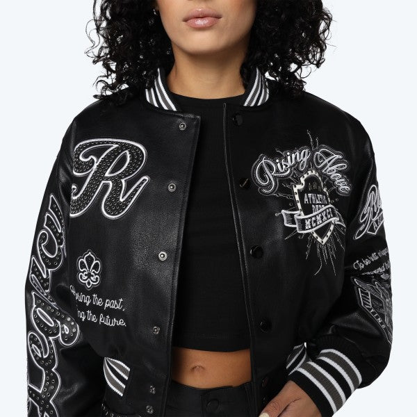 Camille PU Varsity Jacket