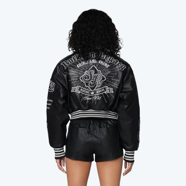 Camille PU Varsity Jacket