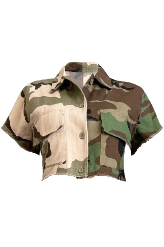 Camo Patchwork Button Up