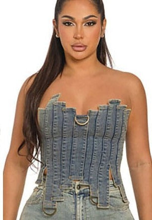 Sherry Denim Tube Top