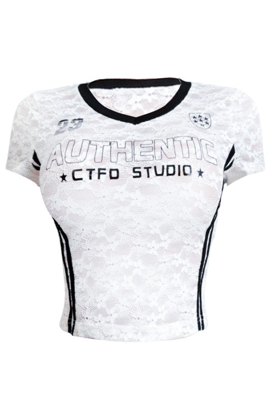 Laced Graphic Crop Top