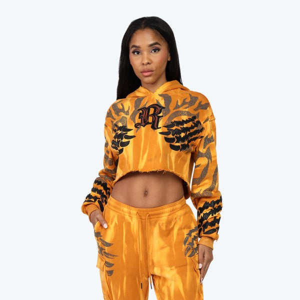 Jae's Golden Cropped Hoodie