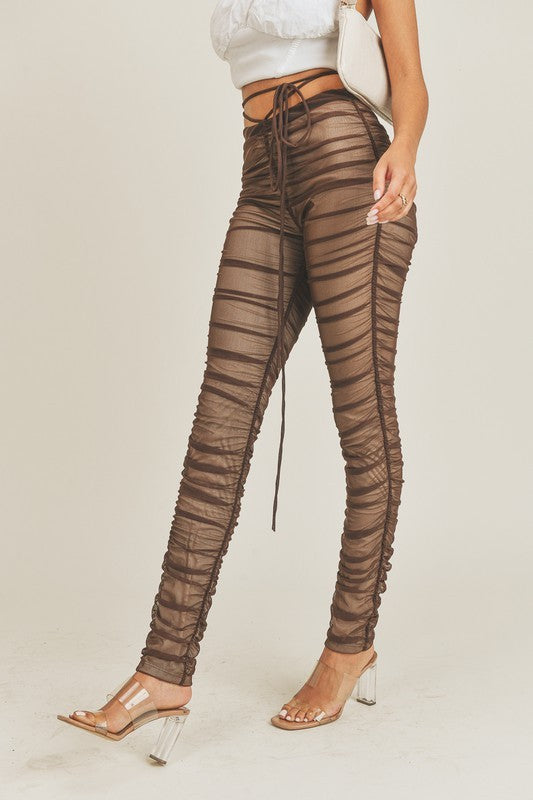 Kya Runched Mesh  Pants