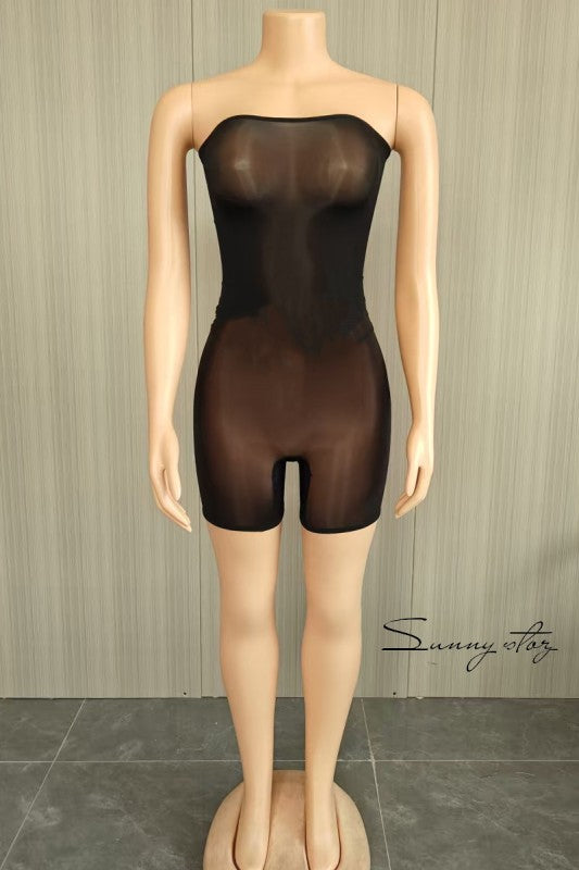 Tube Sheer Mesh Romper