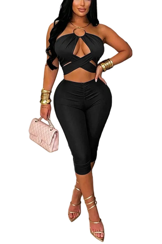 Ring Top & Capri Pants Set