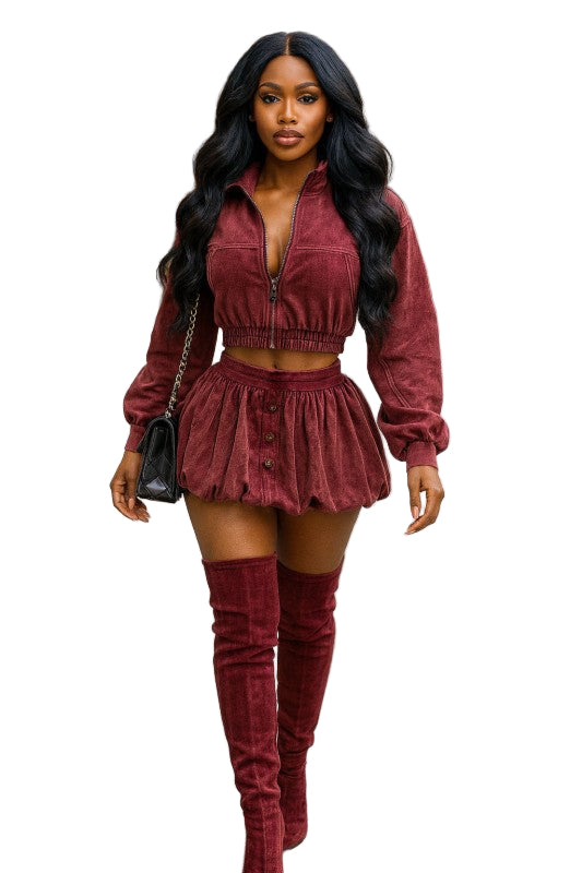 Chloe Puffer Skirt Set