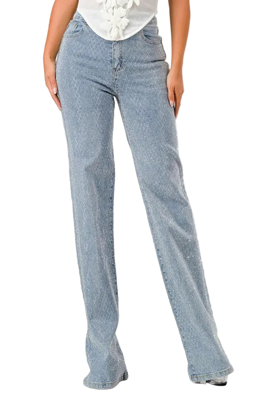 Rhinestone Jeans Light