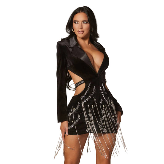 Midnight Cocktail Blazer Dress Formal