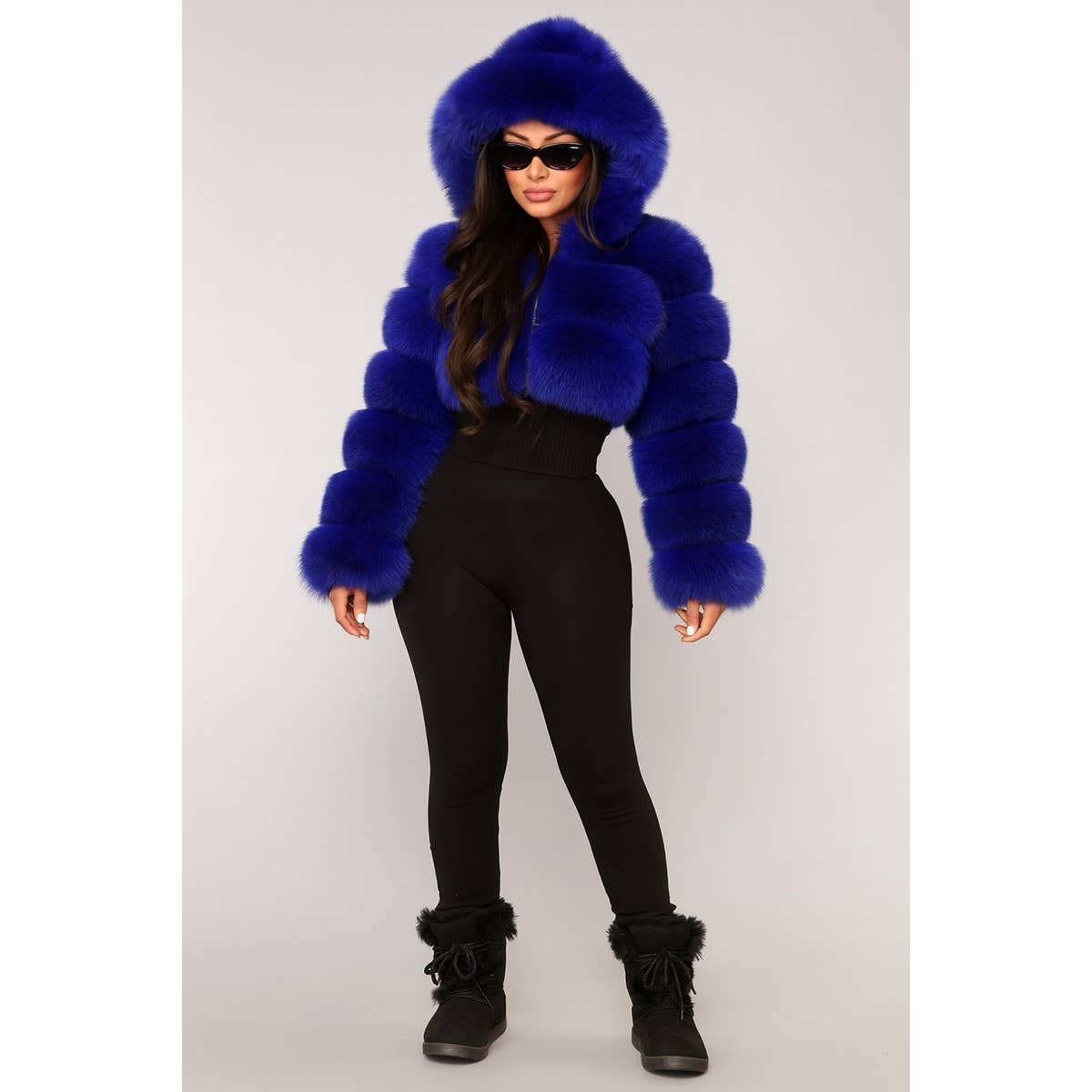 Hooded Faux Fur Fluffy Coat