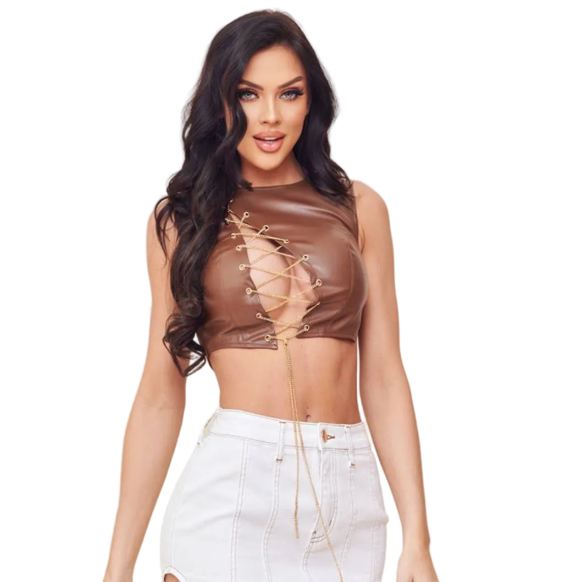 Festival crop top with chains