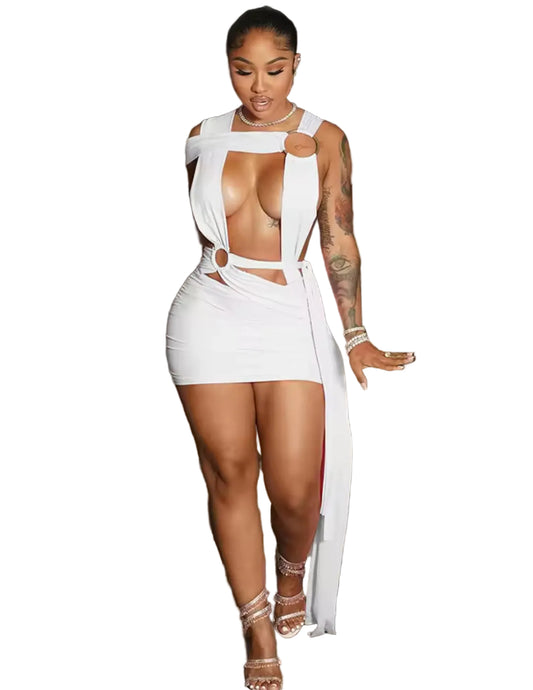 Fairy Asymetrical Dress WHT