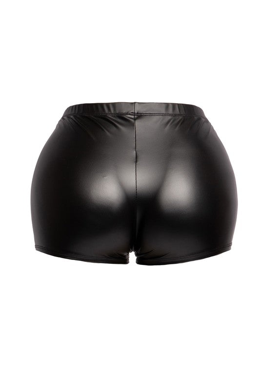 Kate's Blk Leather Shorts