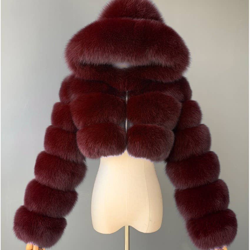 Hooded Faux Fur Fluffy Coat