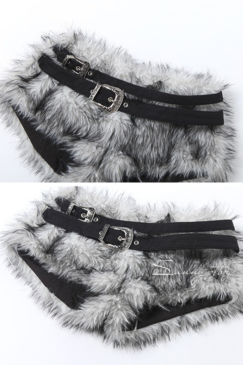 Faux Fur Y2k Shorts