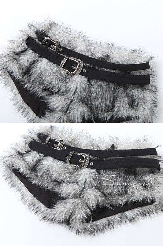 Faux Fur Y2k Shorts