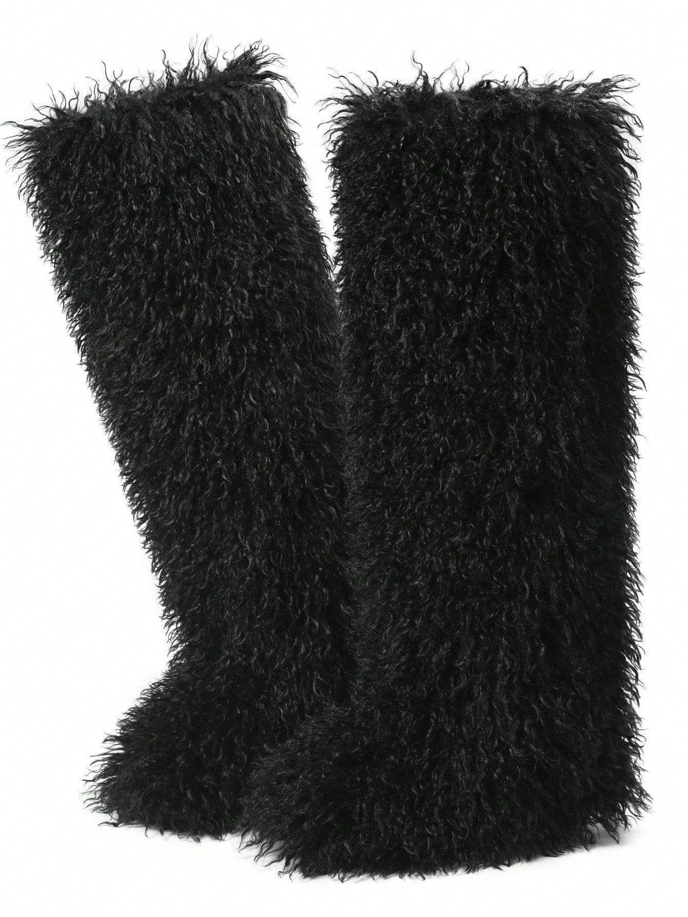 Shaggy Fur Over The Knee Boots