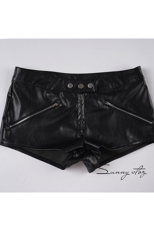Y2K Leather Low-rise Shorts