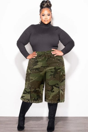 Rhinestone Camo Jorts