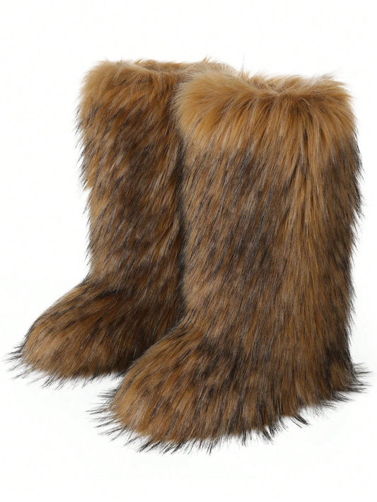 FURRY SNOW BOOT CAMEL