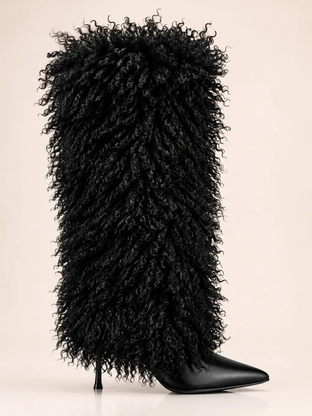 Black Fur Heels