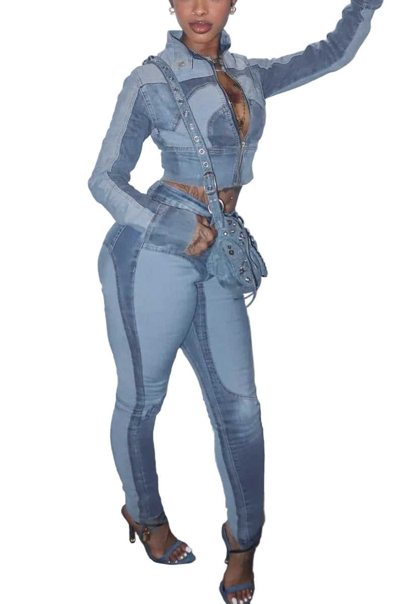 Rosa Two Toned Denim Set