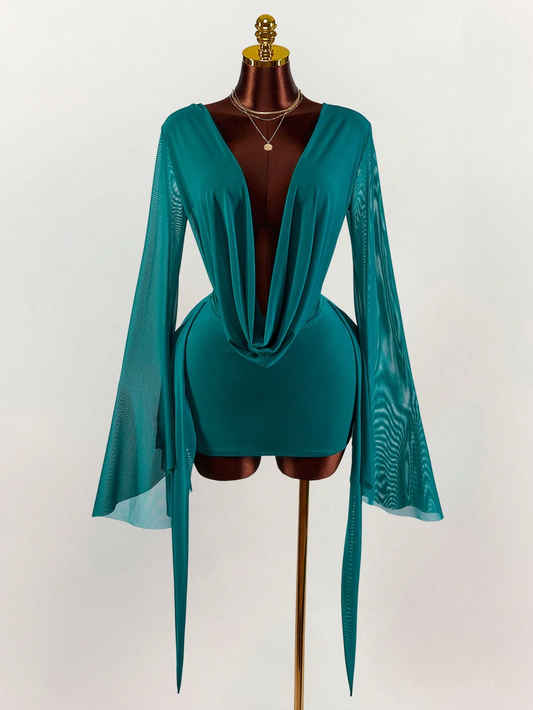 Autumn Cow Neck Dress