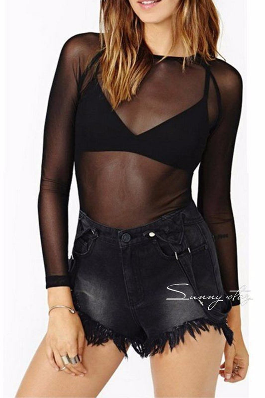 See Through Mesh Top