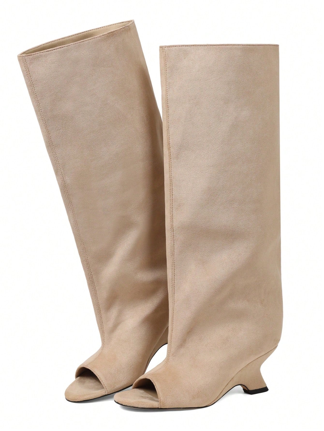 Open Toe Apricot Square Toe Boot