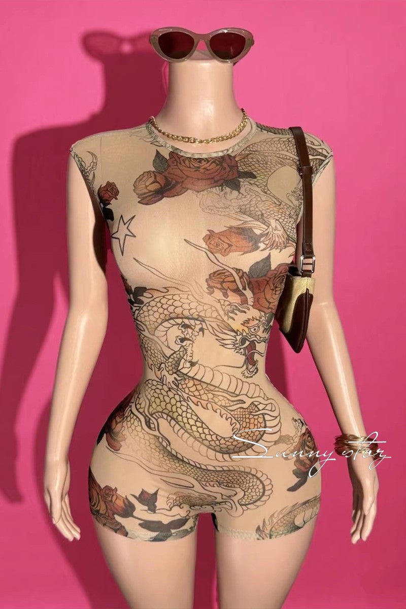 Rose Dragon Romper